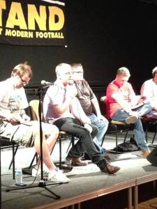 Sharing the STAND platform in Liverpool with Andy Walsh of FCUM